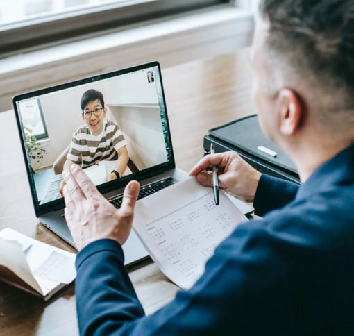 Woman in videocall